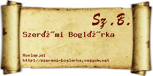 Szerémi Boglárka névjegykártya